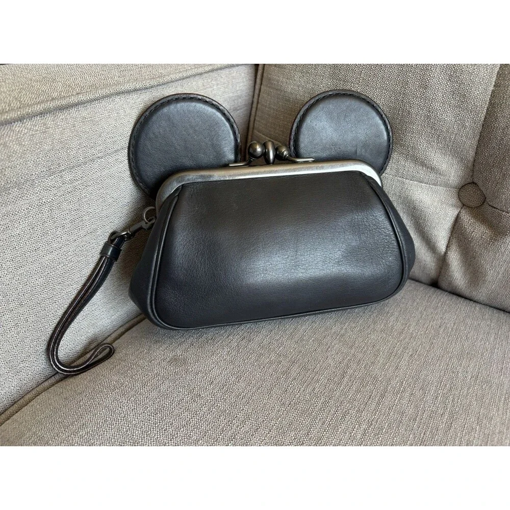 Coach x Disney Minnie Mouse Ears Kiss-lock Leather Clutch Limited Edition F30212